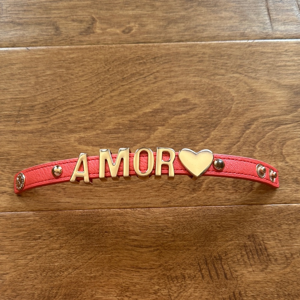 Tangerine Bracelet with Gold Heart Accent